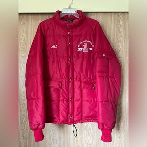 70's vintage Pla-jac by Dunbrooke embroidered and insulated red puffer jacket
